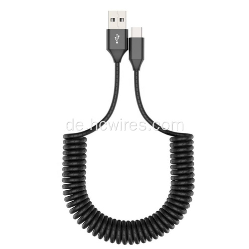 Feder Retractable Typ C USB schnelles Ladekabel